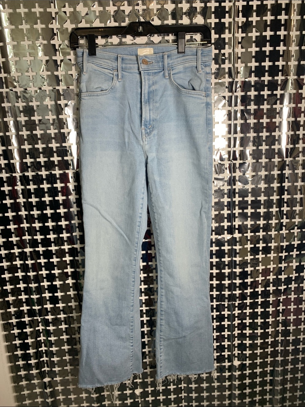 MOTHER Light Blue High-Rise Flare Jeans